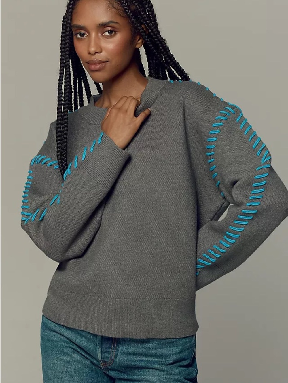 English Factory Whipstitch Sweater - size S